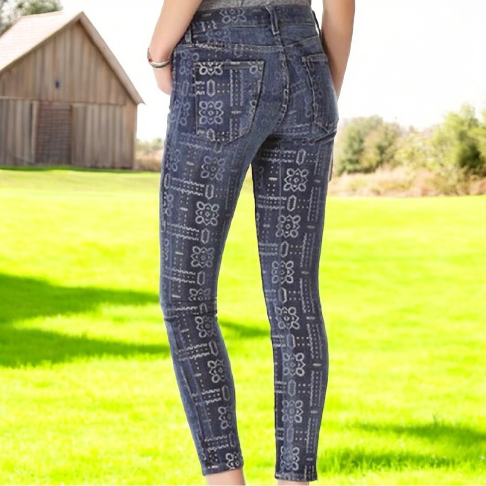 Current/Elliott ‘The Stiletto’ Skinny Leg Jeans in “Bandana” Print Size 28 - Picture 2 of 15